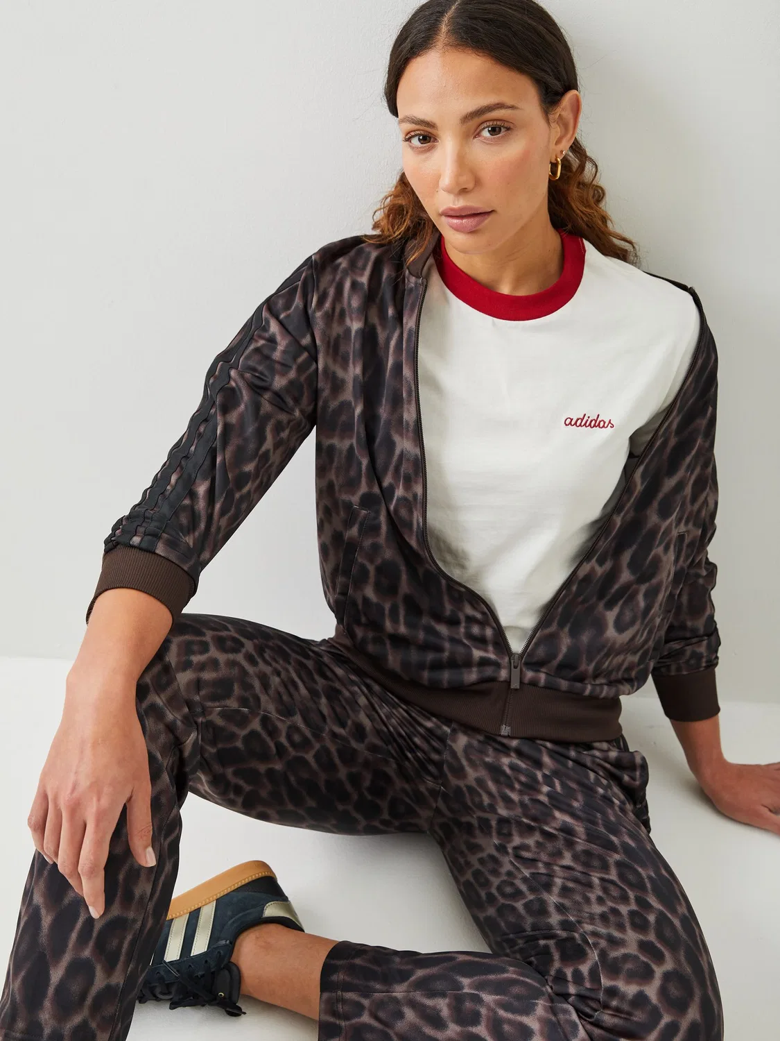 Спортивный костюм с принтом, Animal AOP adidas, натуральный — фото 3