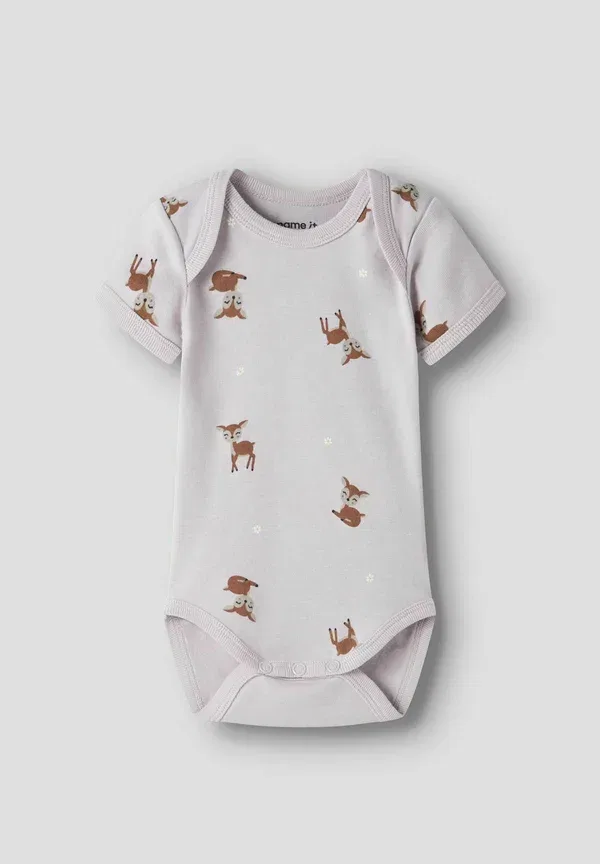 Комплект из 3 боди, хлопок, Romper 3 pack, Name It, lilac marble, сиреневый — фото 4