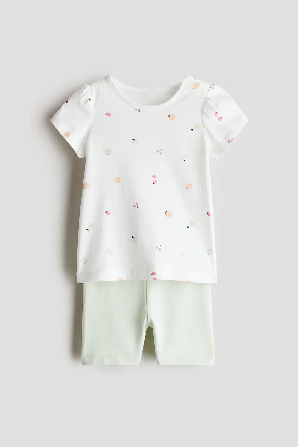 Комплект из двух предметов из хлопкового трикотажа H&M, Hellgrün/Früchte