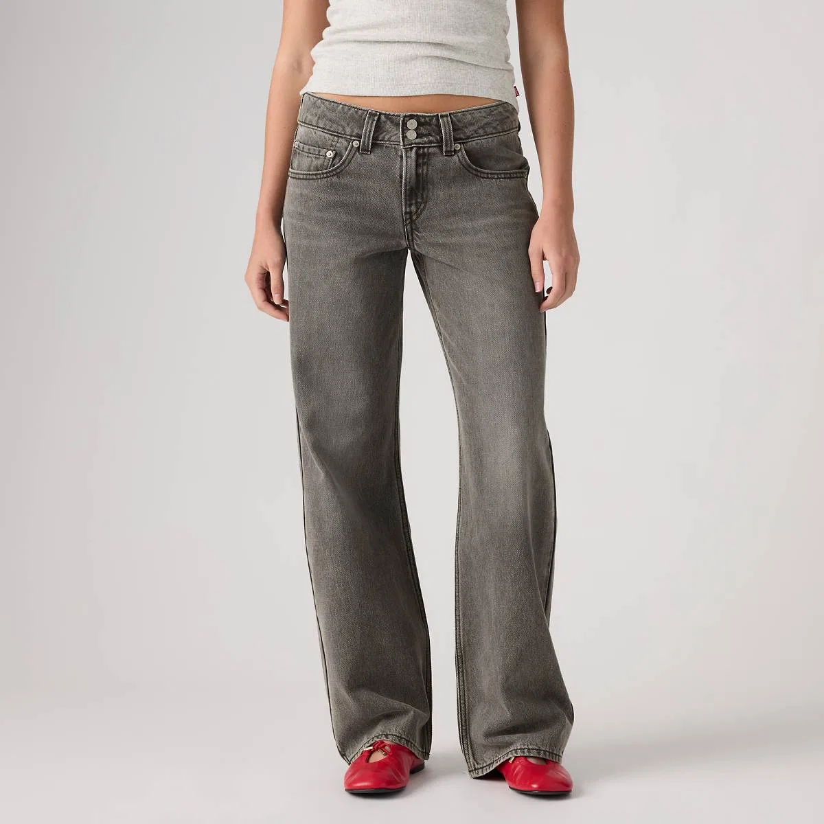 Свободные женские джинсы Superlow Levi's, Disquiet Day - Gray — фото 2