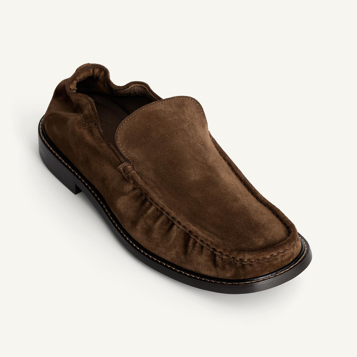 Лоферы Zara Leather, коричневый — фото 4