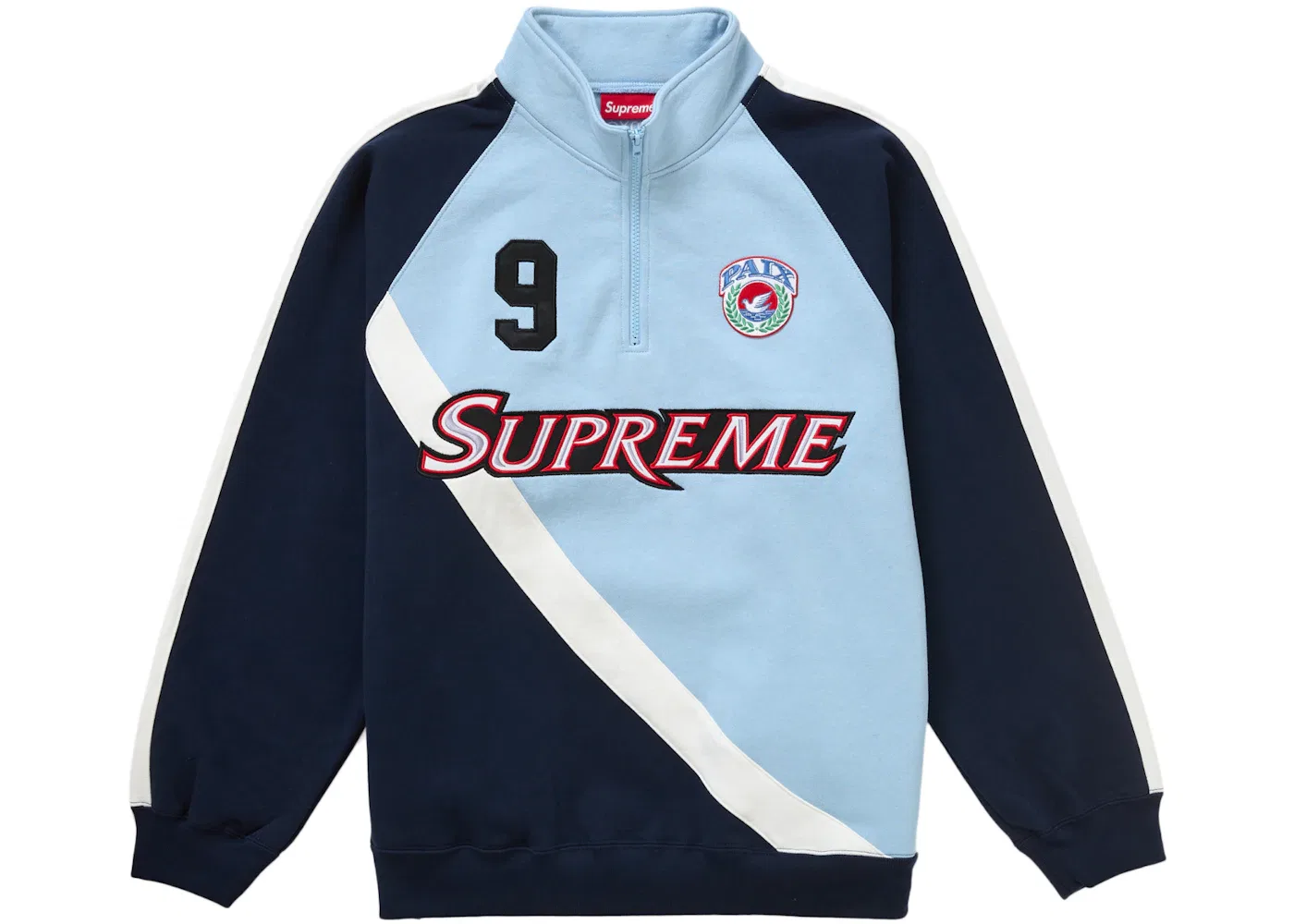 Мужской свитшот на молнии с полузастежкой Supreme Sweatshirt, Light Blue