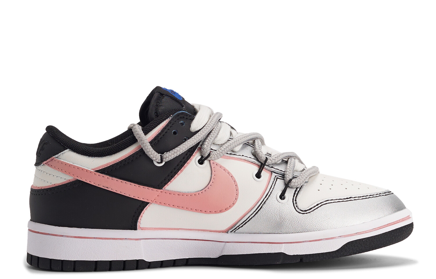 

Кроссовки Nike Dunk Skateboarding Shoes Women's Low-top Silver/black/pink, серебряный, Серый, Кроссовки Nike Dunk Skateboarding Shoes Women's Low-top Silver/black/pink, серебряный