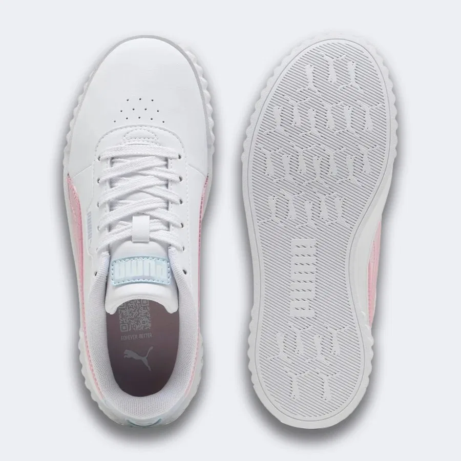 Кроссовки повседневные с текстильным верхом Puma Carina 3.0 Blurry Dreams Jr, Белый — фото 3