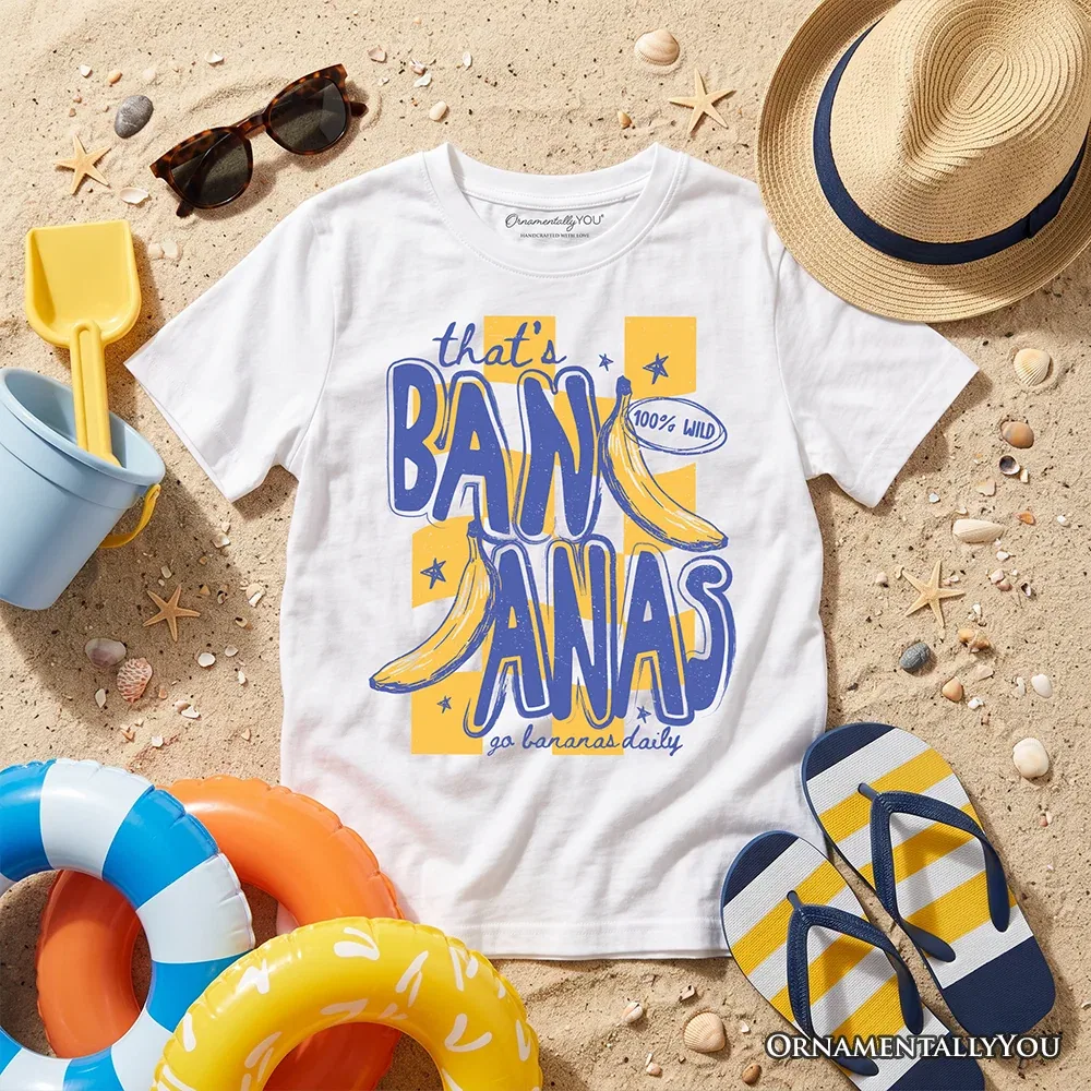 Детская футболка с принтом Funny Banana Tropical Summer Design OrnamentallyYou, White