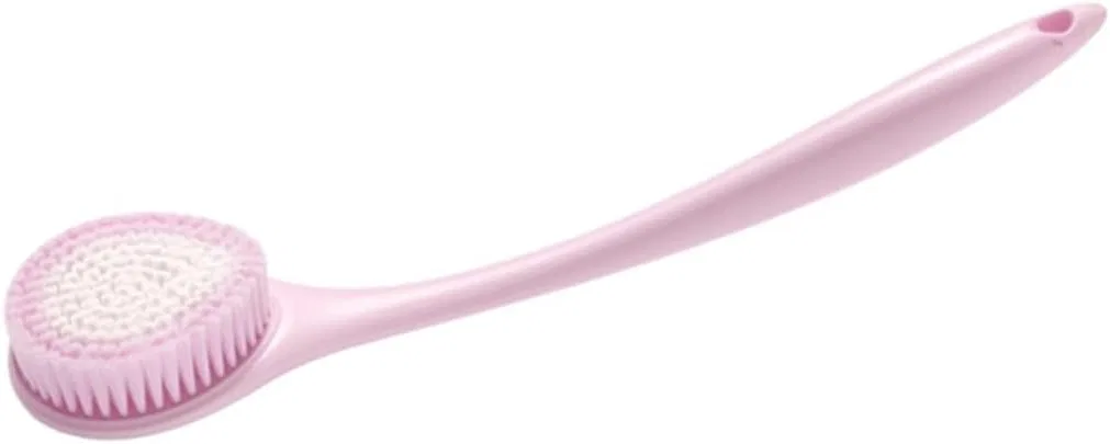 Щетка для тела с мягкой щетиной PBT, PP ручка, 41.4x8.9 см, Розовый Generic