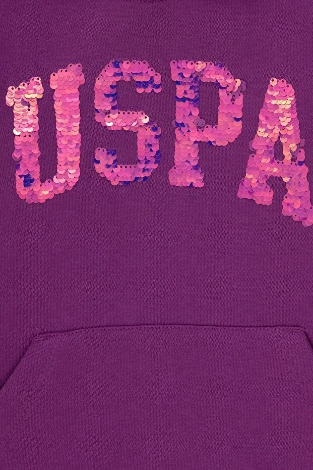 Детское худи для девочек с капюшоном U.S. Polo Assn., Violet — фото 3