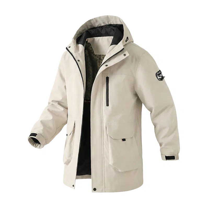 Детская куртка с капюшоном свободного кроя Red bean, Light Khaki