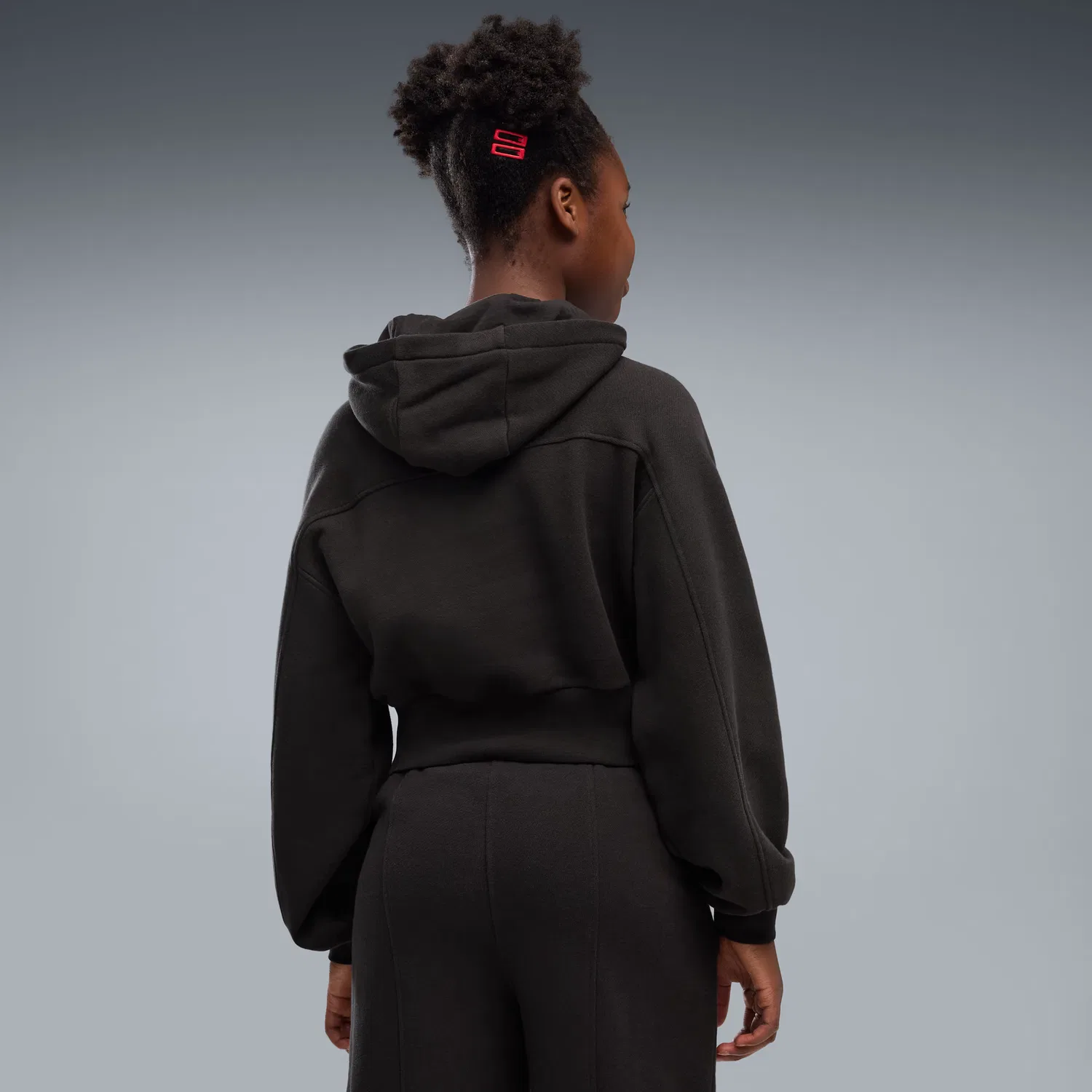 Укороченная толстовка с рукавами-баллонами для детей постарше Puma Essentials, Puma Black — фото 2