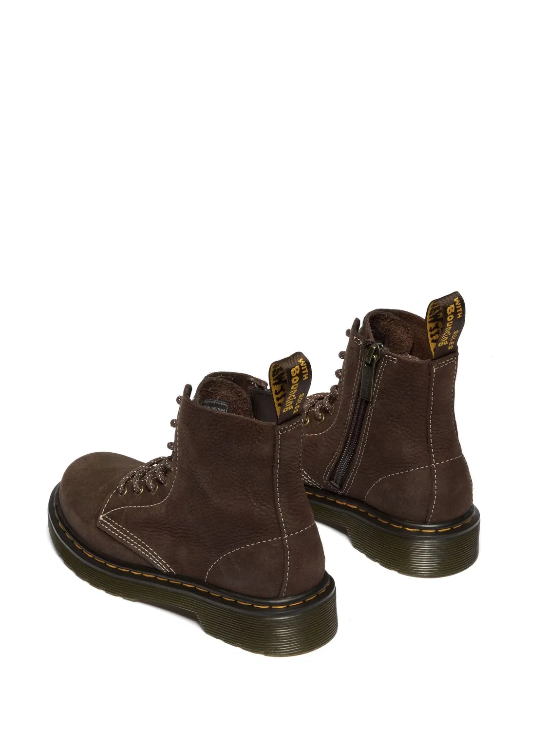 Ботинки Dr. Martens 1460 Pascal Tumbled Nubuck, темно-коричневые — фото 2