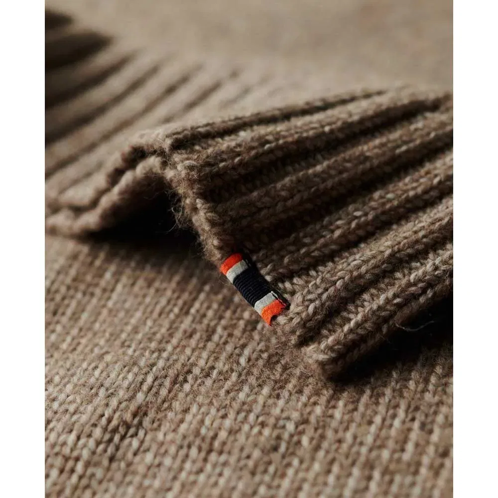 Мужской свитер с высоким воротником из флиса Superdry, Beige — фото 3