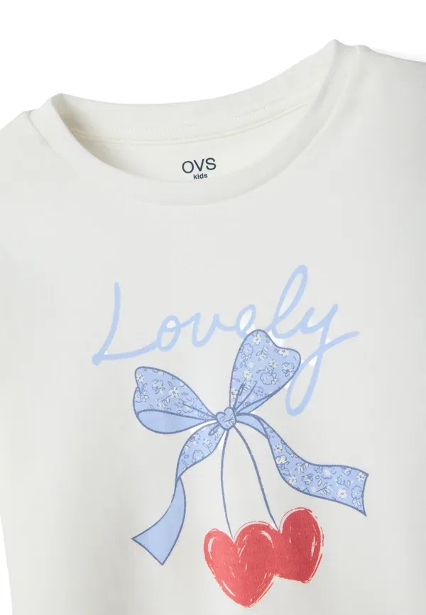Пижамный комплект из хлопка Ovs White, Light Blue, белый/светло-голубой — фото 3