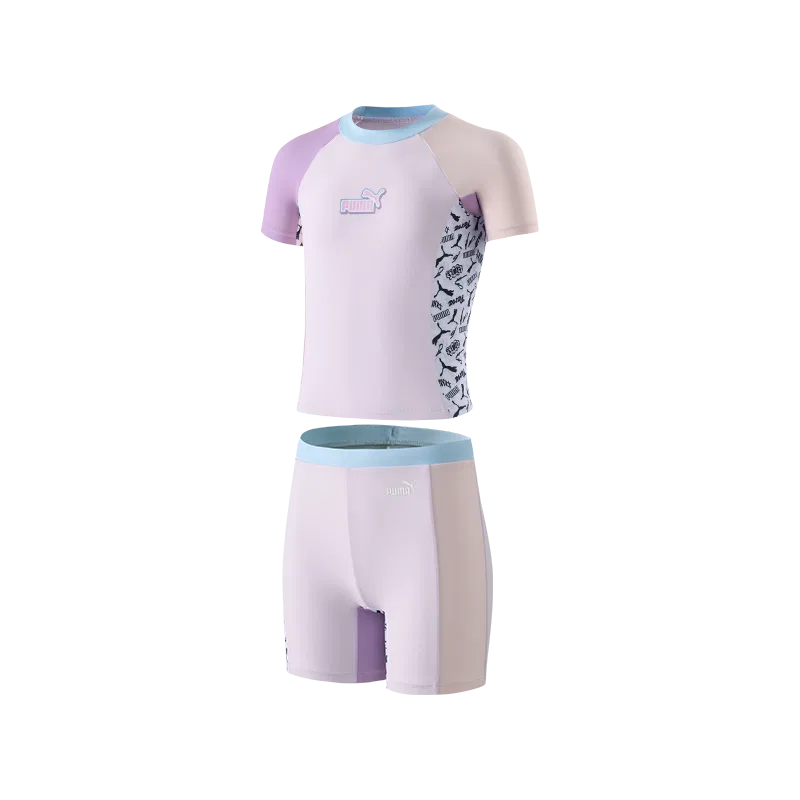Детский комплект для плавания с принтом PUMA Kids Swimwear Thin Stretch, Lilac Cream