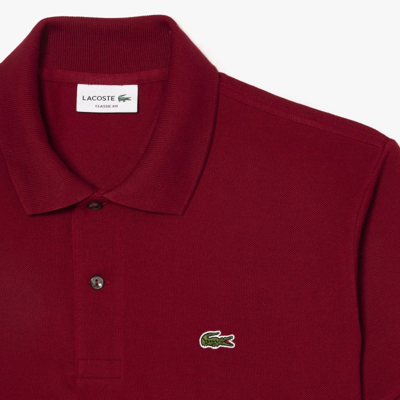 Поло Lacoste Logo-Patched Short-Sleeve, бордовый — фото 2