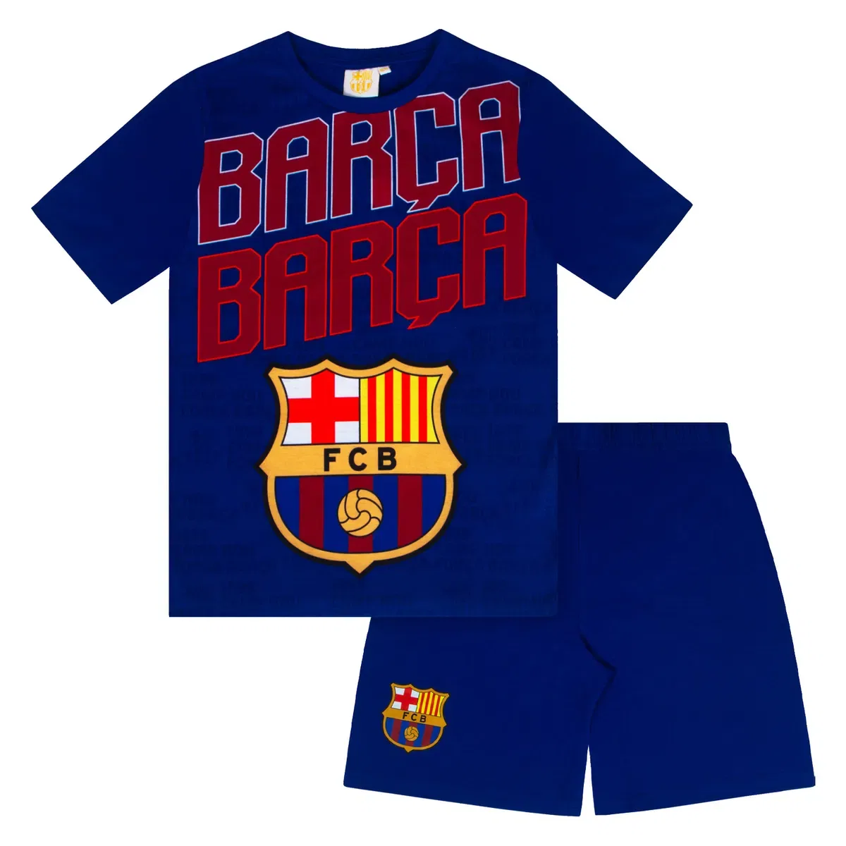 Детский комплект пижамы с коротким рукавом Fc Barcelona, Blue