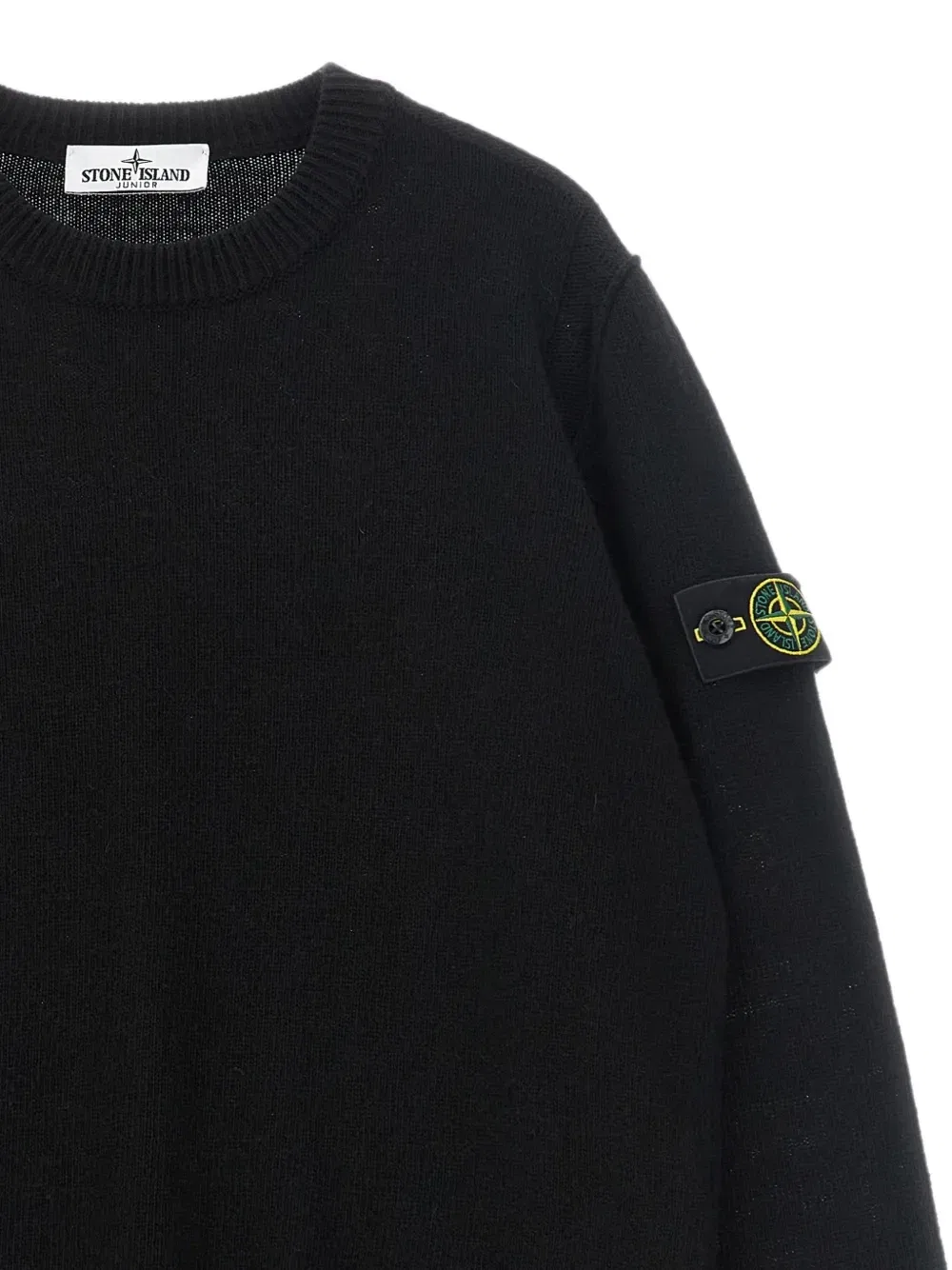 Свитер с нашивкой-логотипом Stone Island Junior, черный — фото 3