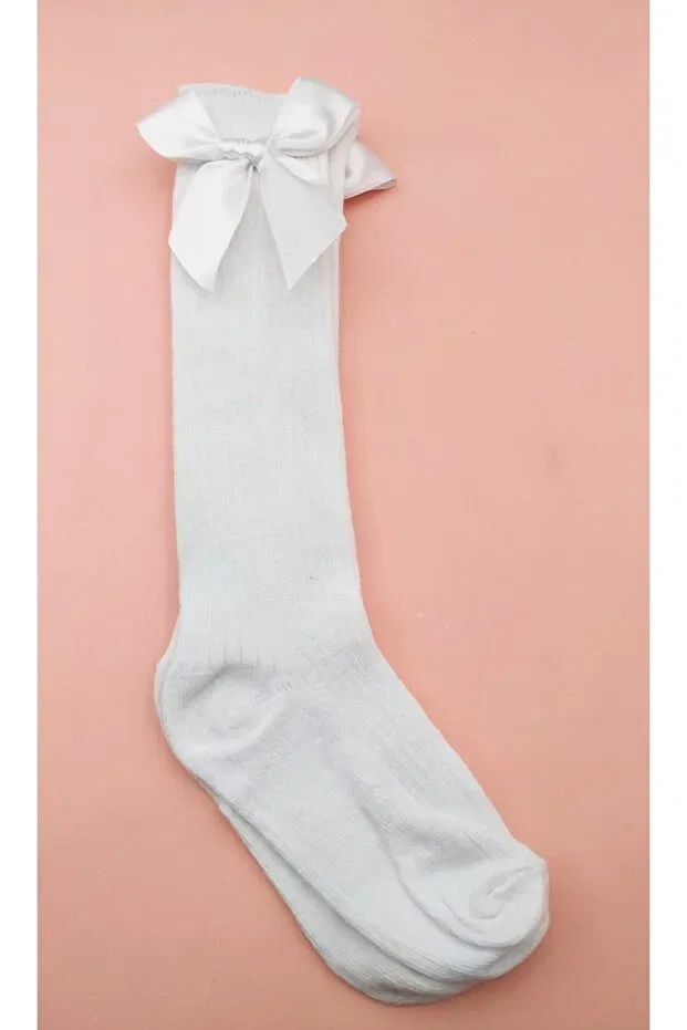 Детские носки для девочек Knee Socks Paris Çorap, White