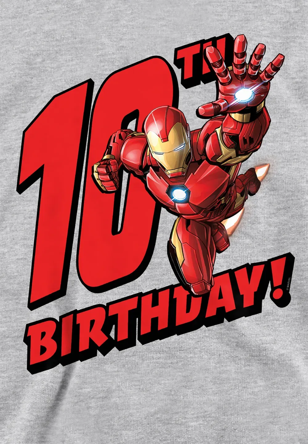 Детская худи Marvel Iron Man Birthday, хлопок/полиэстер, серый — фото 2