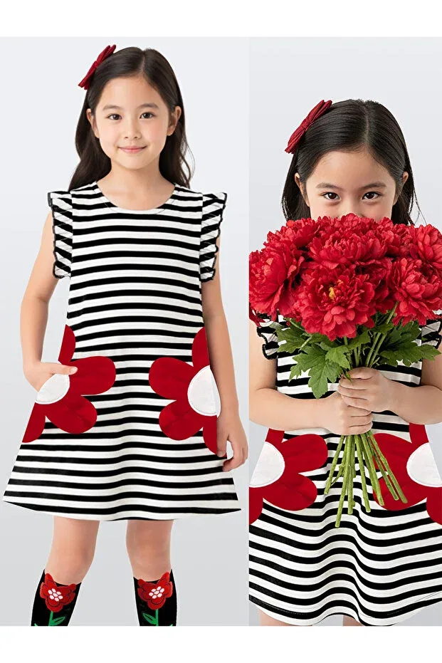 Детское платье для девочек с принтом Denokids, Multicolor