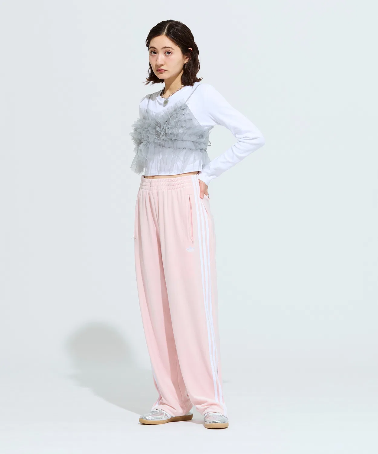 Мужские/Женские спортивные брюки из велюра Firebird Track Pants Adidas Originals, Pink — фото 3