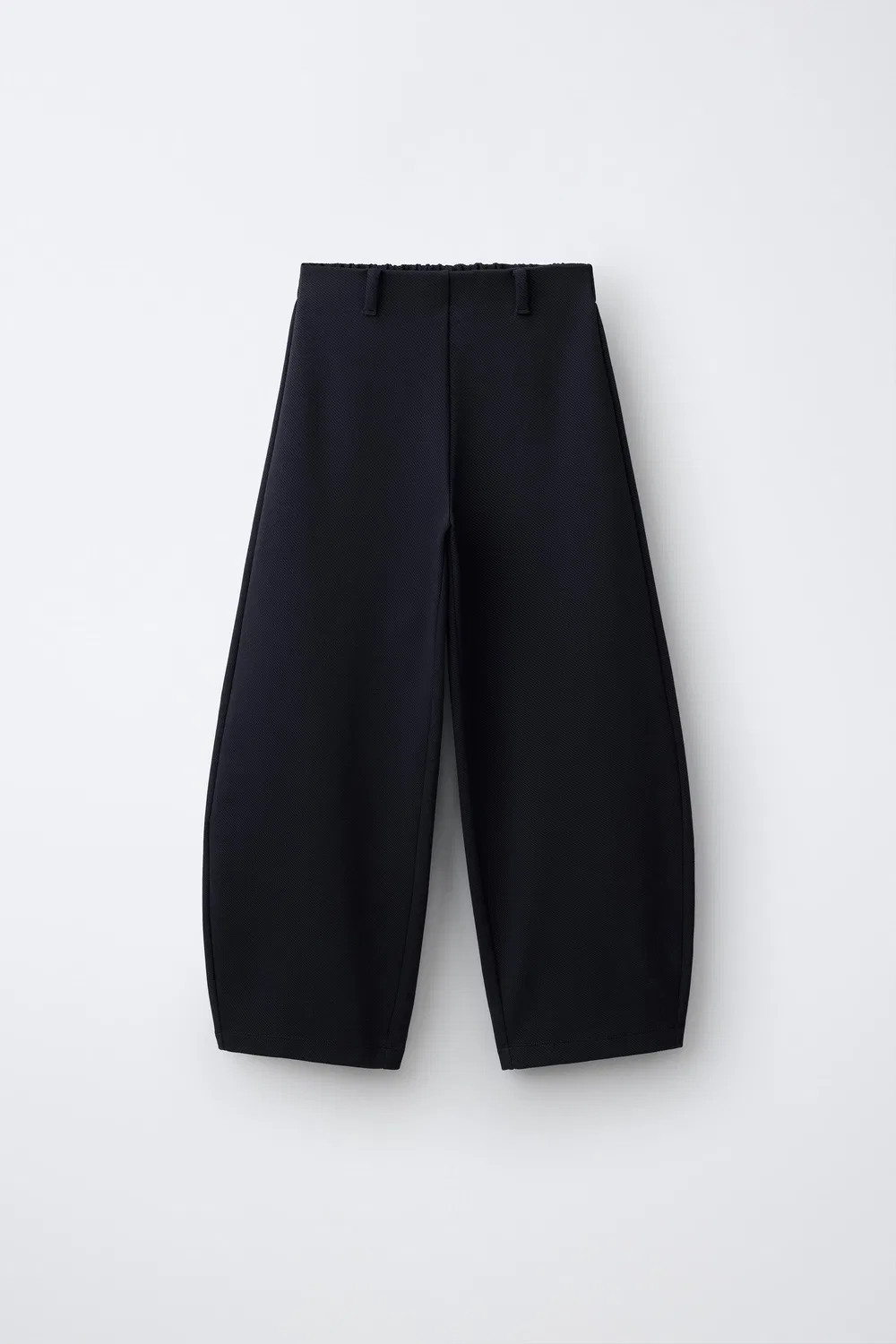 Текстурированные бочкообразные брюки ZARA, Navy blue