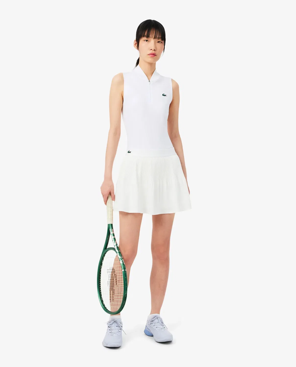 Поло Lacoste Blanco без рукавов, из переработанного полиэстера, белое — фото 4