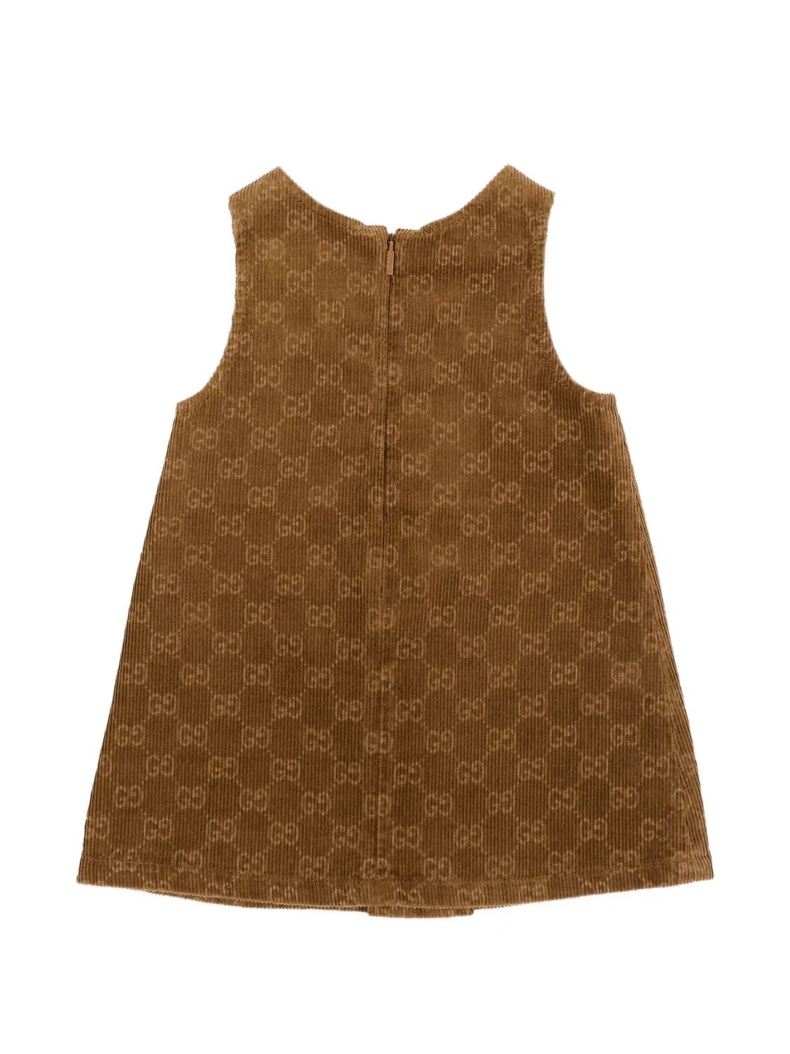 Вельветовое платье с монограммой GG Gucci Kids, коричневый — фото 2