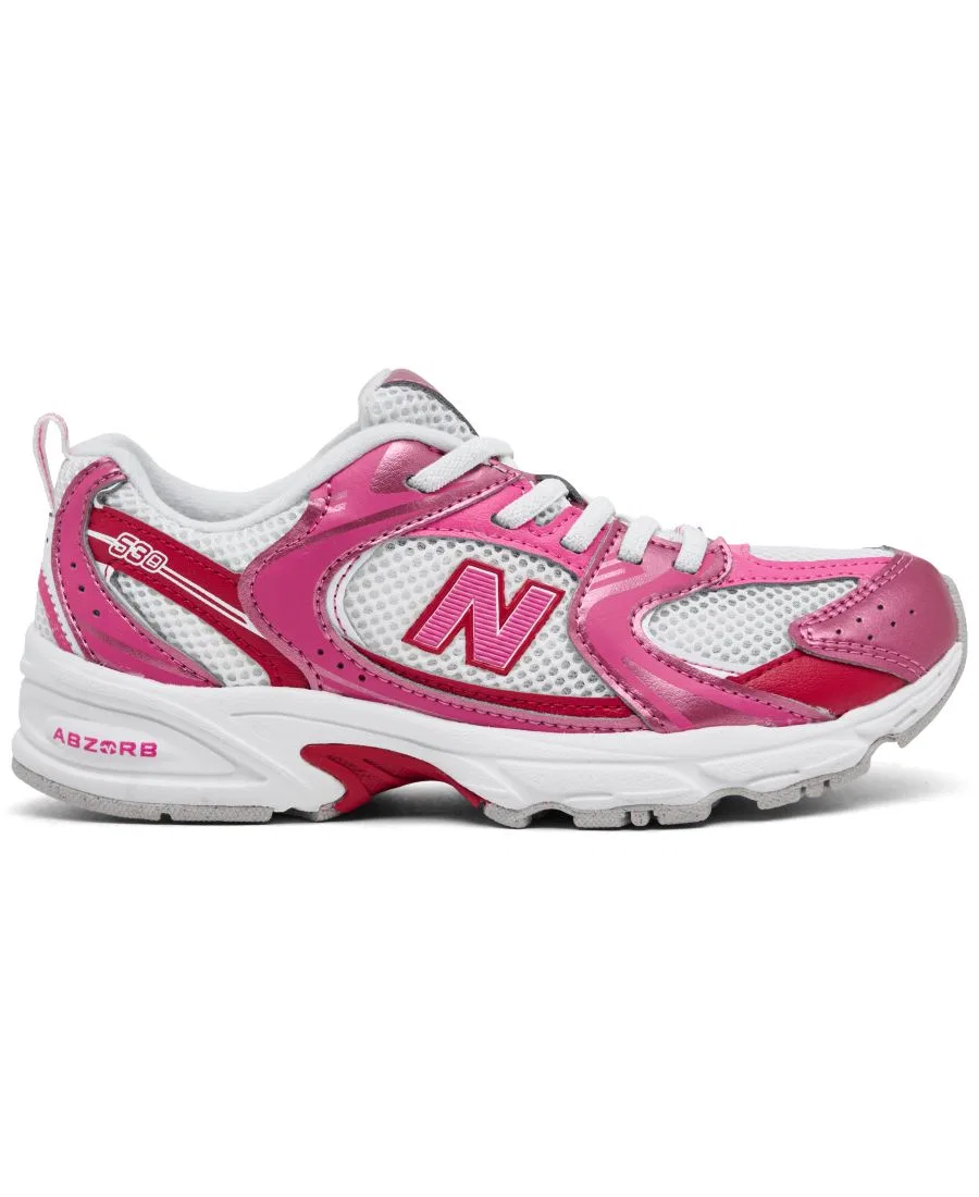 Кроссовки с технологией ABZORB для маленьких девочек, модель 530 New Balance, Pink Satin — фото 2