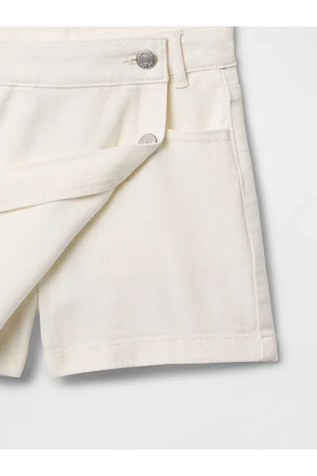 Детские шорты для девочек джинсовые Gap, Off White-000 — фото 4