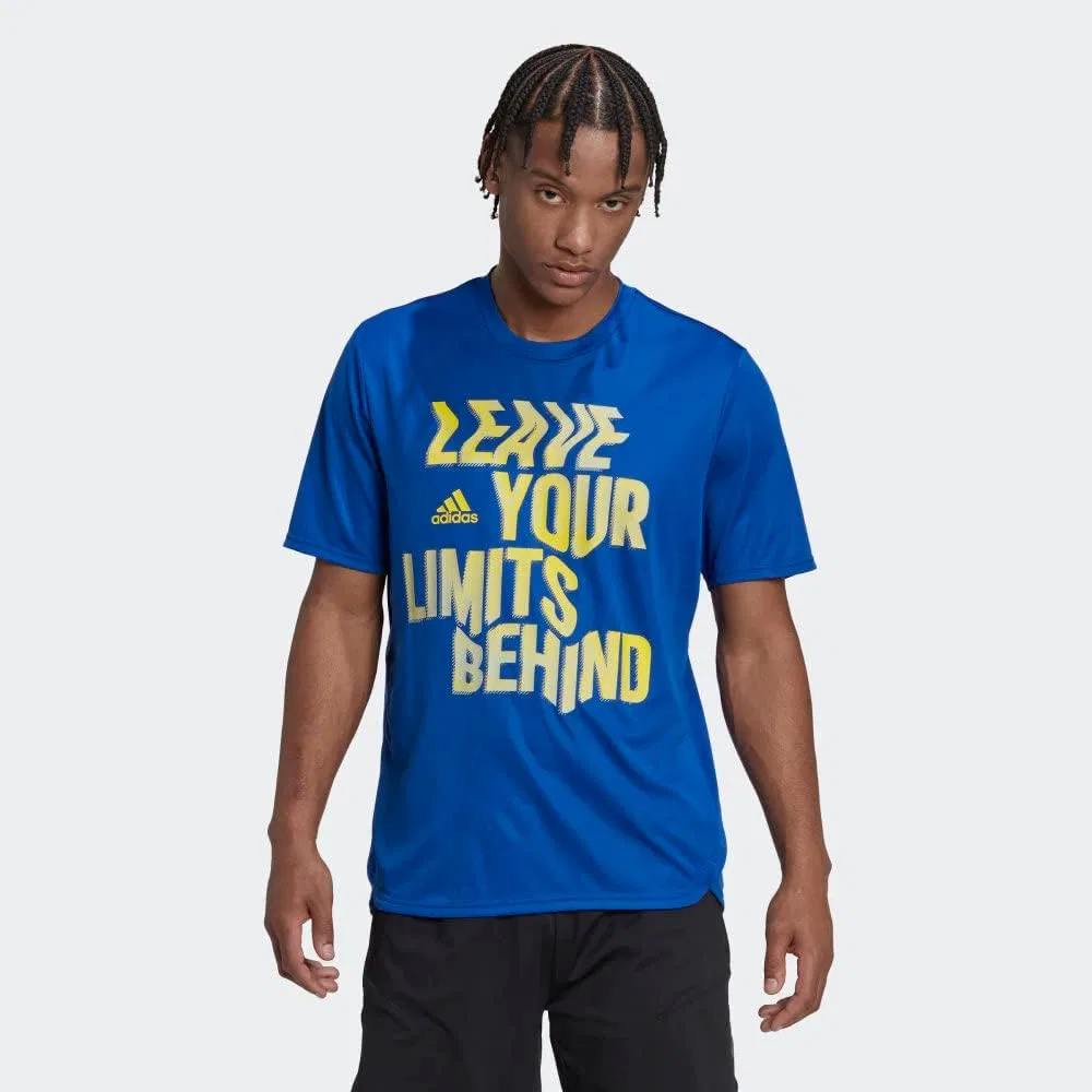 Мужская тренировочная футболка Aeroready High Intensity Designed 4 Movement Slogan Training Tee adidas, Team Royal Blue — фото 2