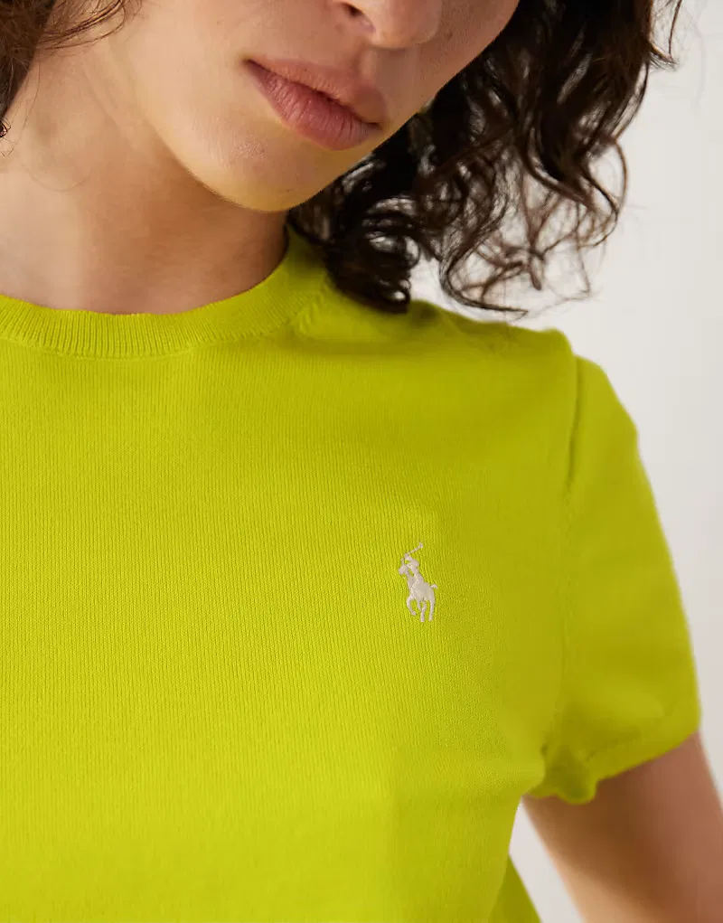 Футболка Polo Ralph Lauren с коротким рукавом из тонкого трикотажа из пима-хлопка, перидот — фото 4
