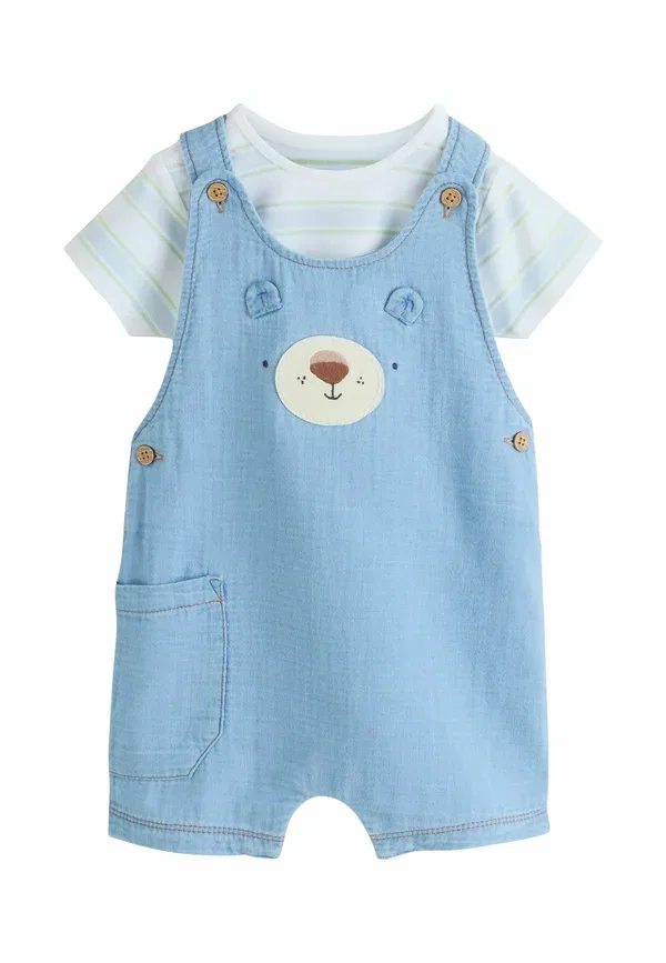 Комплект из топа и боди с животными Regular fit set Next Bear, синий — фото 4