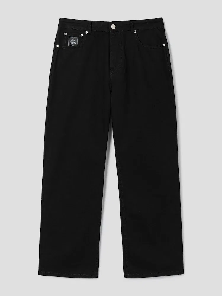 Широкие джинсы Wide Leg Jeans AMI PARIS, Black