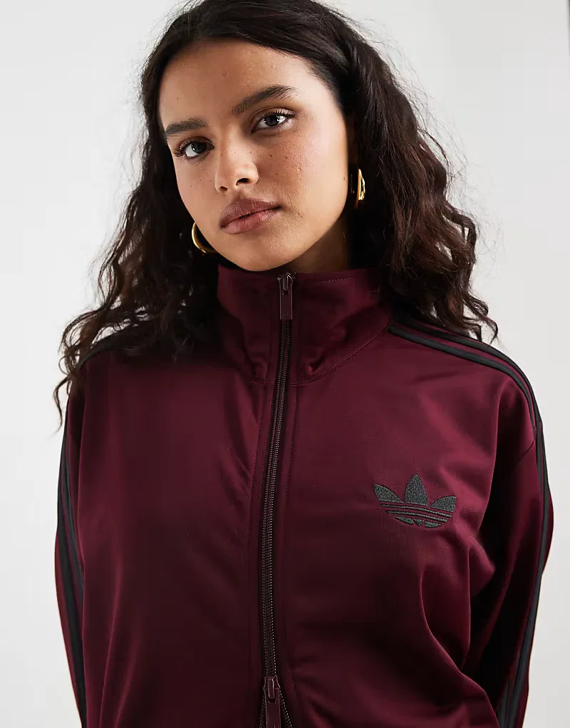 Спортивная футболка Adidas Originals Firebird свободного кроя, бордовый — фото 3
