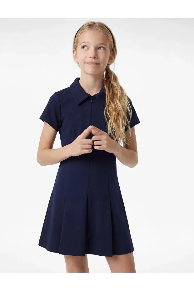 Детское платье для девочек с коротким рукавом Koton, Navy Blue