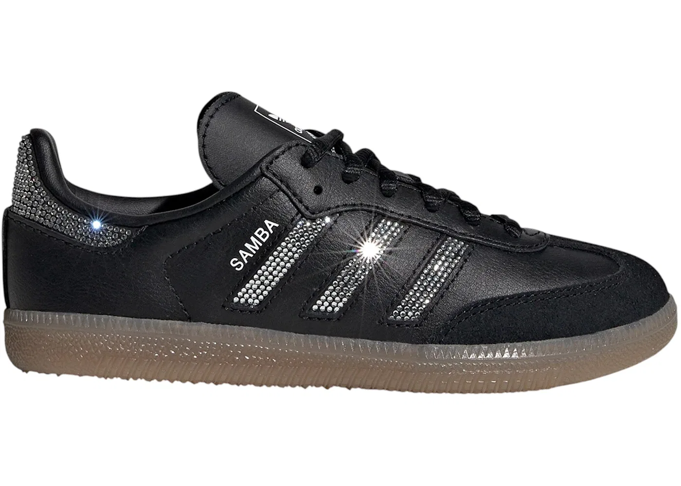 Детские кроссовки с принтом Adidas Samba OG, Core Black/Core Black/Silver Metallic