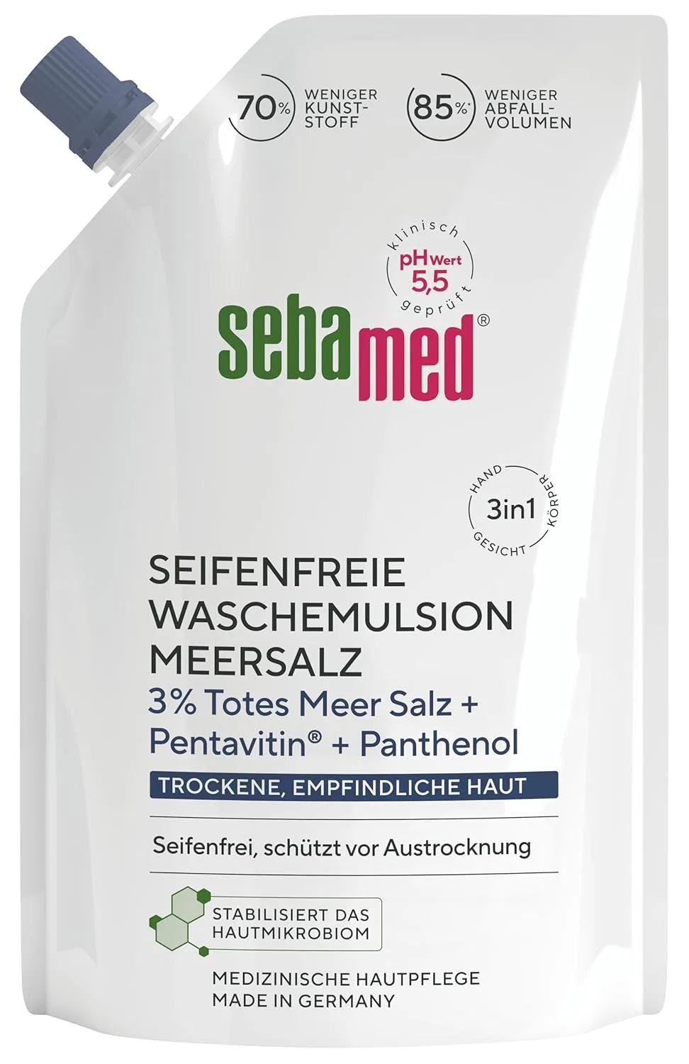Очищающая эмульсия SEBAMED с морской солью, 400 мл, Белый