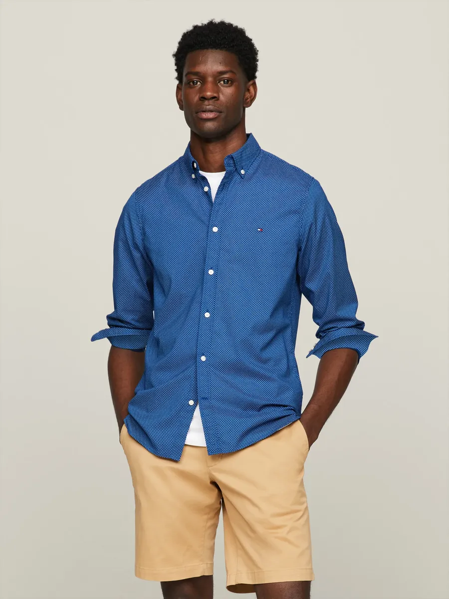

Рубашка с длинными рукавами Tommy Hilfiger "FLEX MINI PRINT SF SHIRT", синий