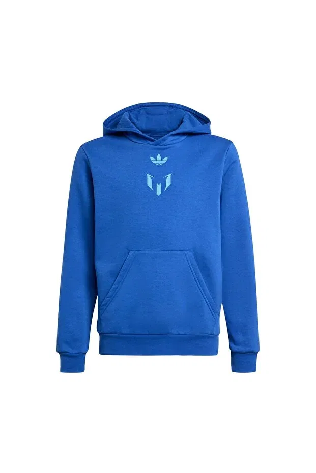 Детское худи для девочек с принтом Messi hoodie Adidas, Royal Blue — фото 3