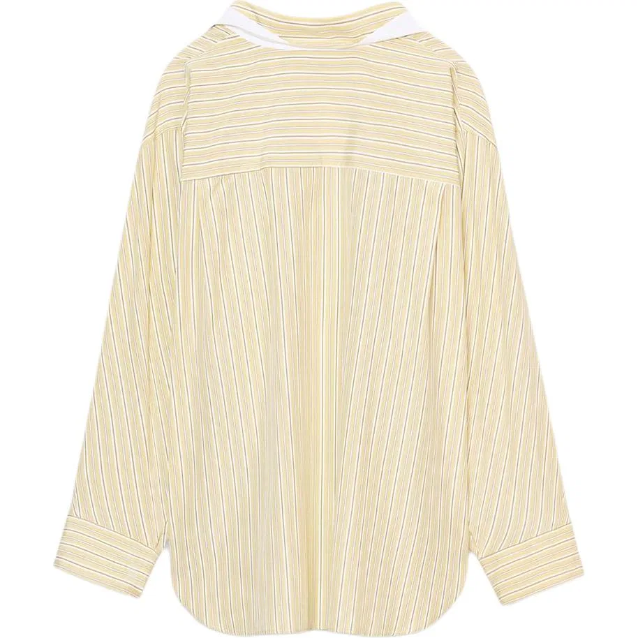 Женская рубашка с отложным воротником Light Yellow ZARA, Light Yellow — фото 3