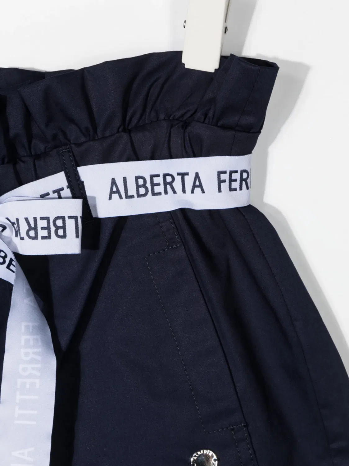 Шорты с логотипом и поясом Alberta Ferretti, синий — фото 3