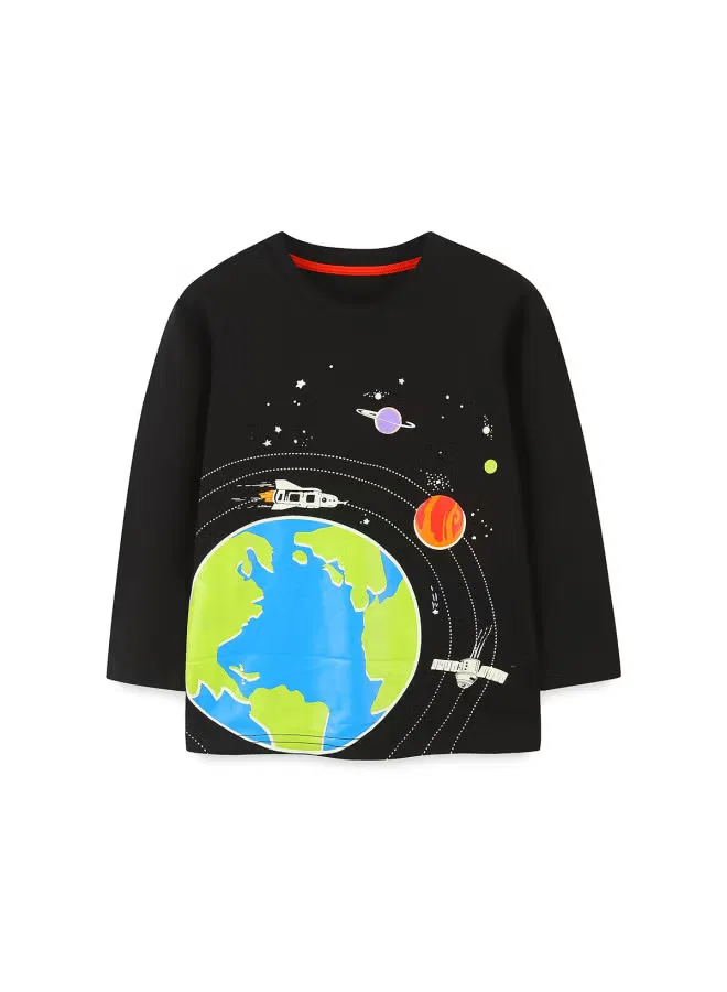 Лонгслив с принтом и вышивкой светящийся в темноте Aosta Betty Store, 5279