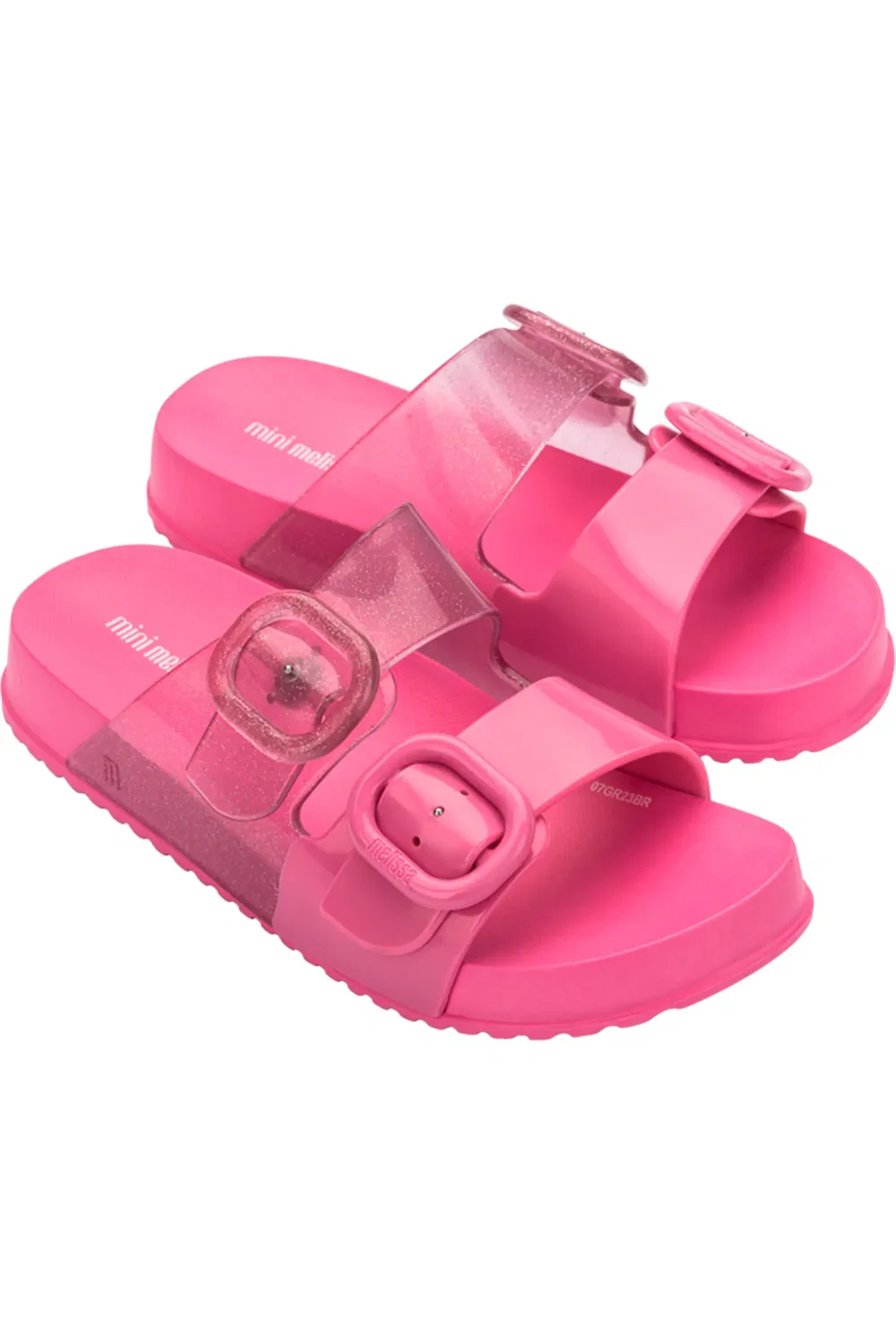 Детские сандалии-слайды с пряжками Mini Melissa, Pink/Glitter