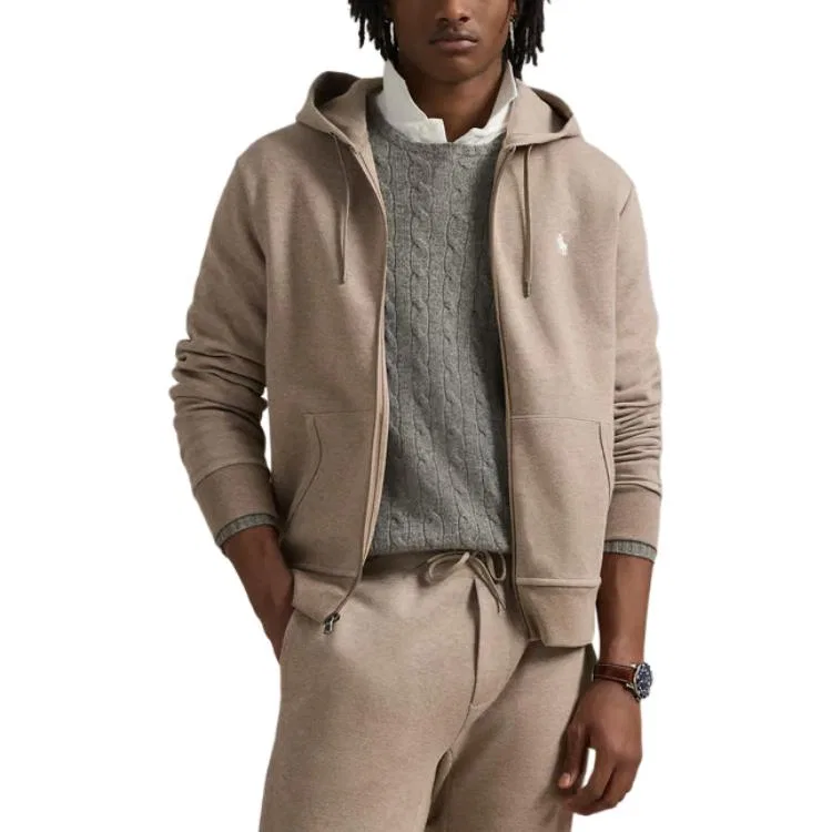 Мужской худи с вышитым логотипом Polo Ralph Lauren, Beige — фото 4