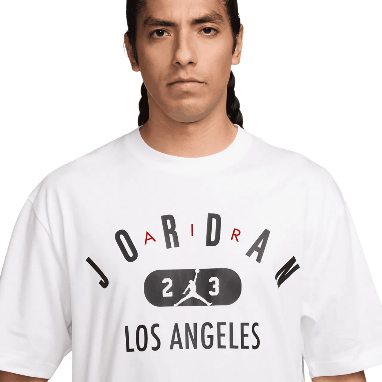 Мужской свитшот с коротким рукавом Los Angeles City Jordan, белый/черный — фото 3