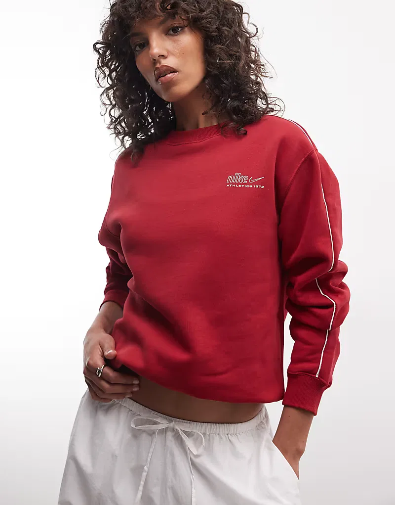 Спортивная толстовка Nike Studio Fleece средней плотности Athletic Dept, красный — фото 3