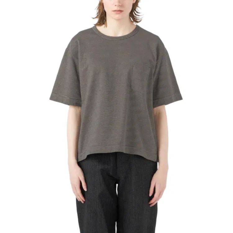 Детская футболка с принтом Micro Stripe Pocket Tee Nanamica — фото 2