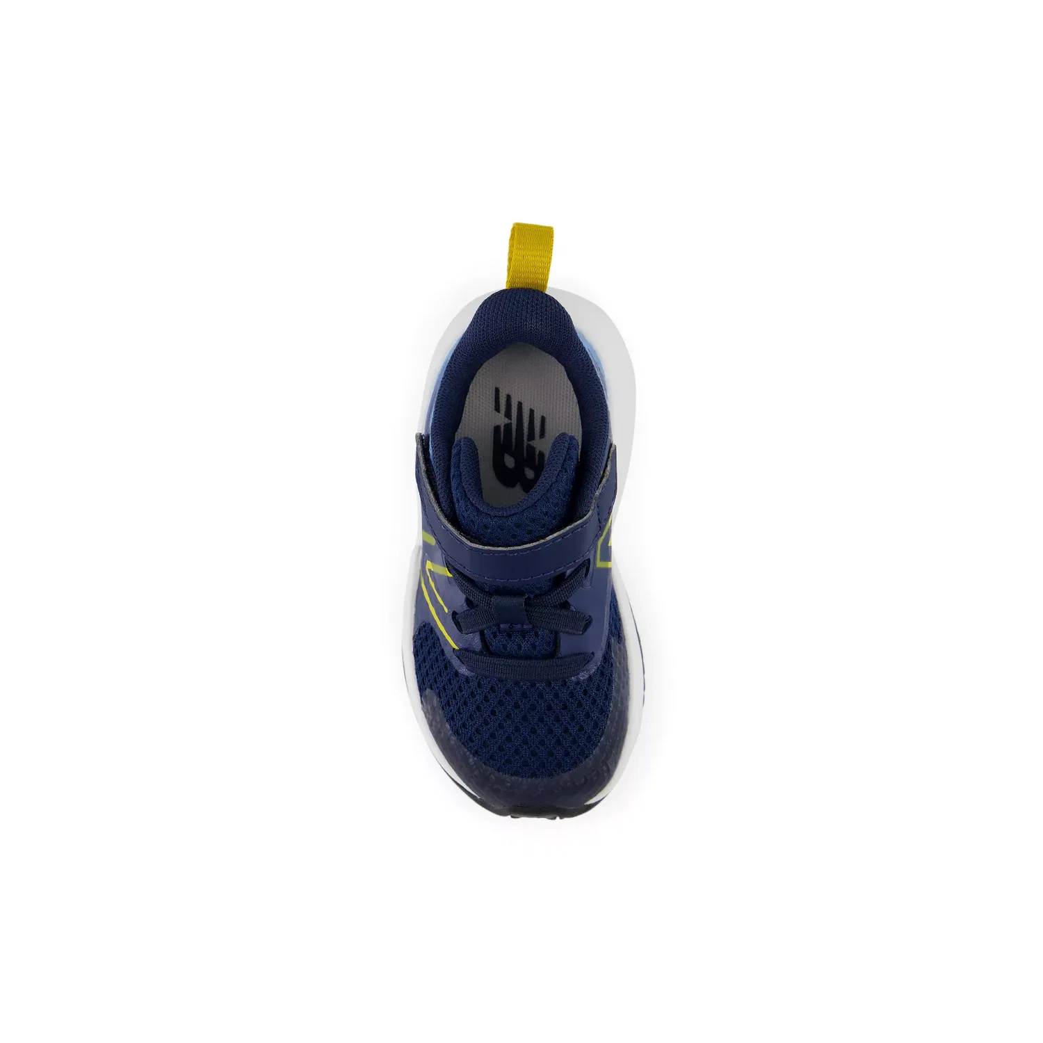 Детские кроссовки на шнурках с верхней застежкой Rave Run v2 New Balance, Analog Blue With Nb Navy And Mars Yellow — фото 4