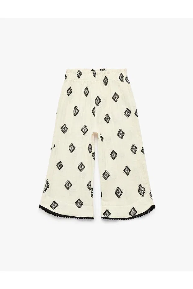 Детские широкие брюки из муслина для девочек Koton, Black — фото 4