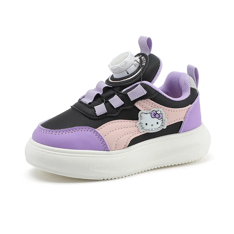 Детские кроссовки с принтом Hello Kitty Sanrio, Black Purple Pink — фото 4